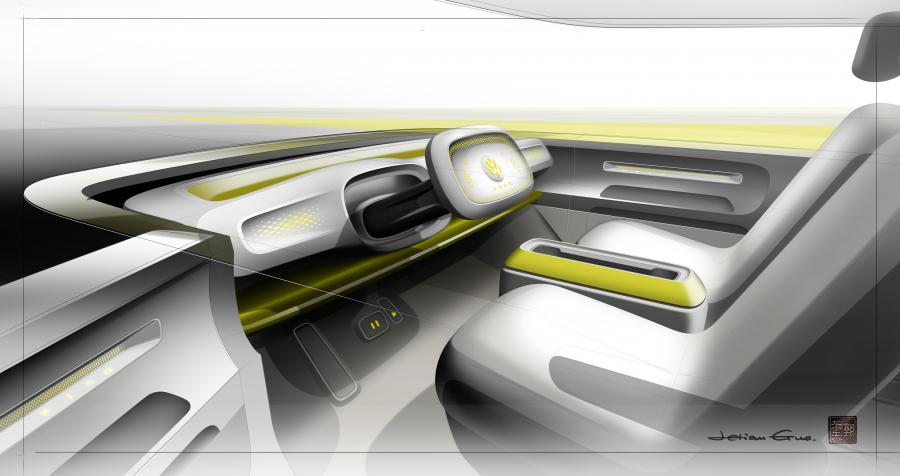 Эскиз Volkswagen I.D. Buzz 2017 года  (фото 27 из 82)